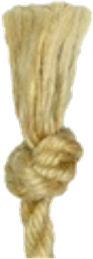 Overhand knot in jute touw
